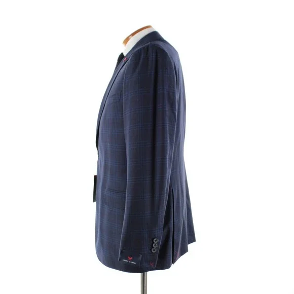 Cardinal of Canada NWT Wool Sport Coat Size 44R US In Blues Plaid